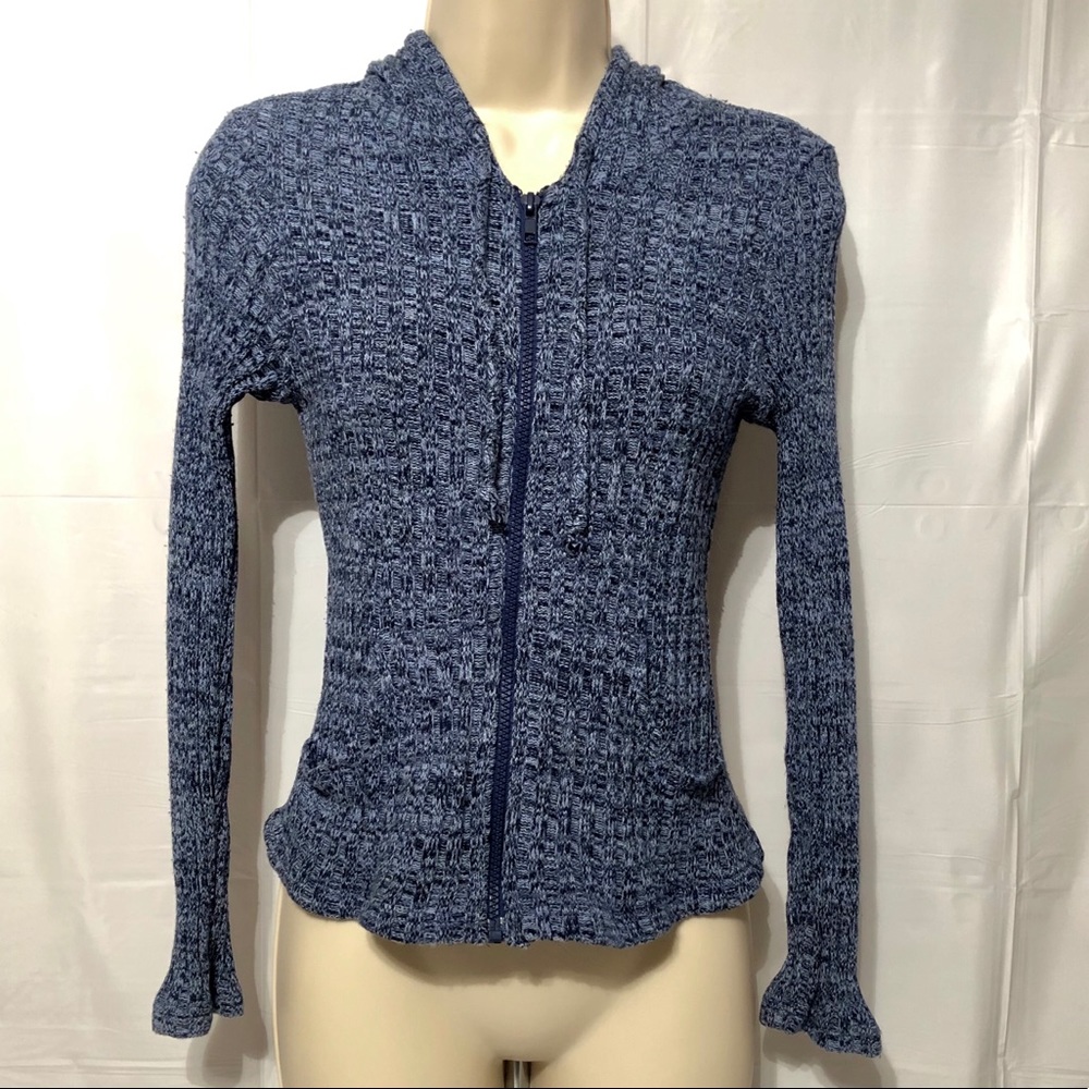 Charlotte Russe Hooded Zip Front Sweater